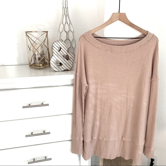 Free People North Shore Thermal Sand Top Size Medium - Picture 4 of 13